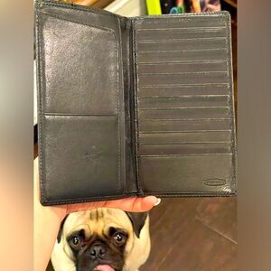 Vintage Dilana Black Leather Credit Card Case Carrier Bifold Wallet